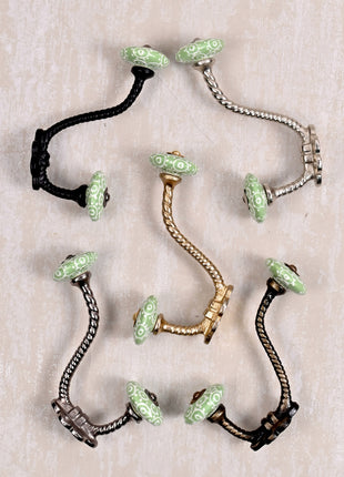 Ethnic Ceramic Metal Wall Hook With Ceramic Knob