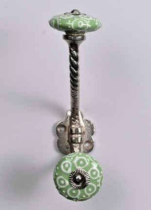 Ethnic Ceramic Metal Wall Hook With Ceramic Knob