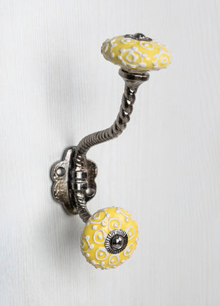 Handmade Yellow Ceramic Cabinet  Knob & Hanger Bundle – Decorative Closet Hardware