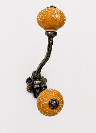 Stylish Brown Embossed Design Knob With Metal Wall Hanger