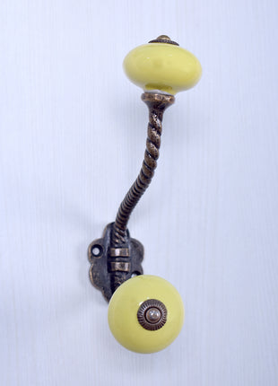 Metal Wall Hanger - Yellow Knob