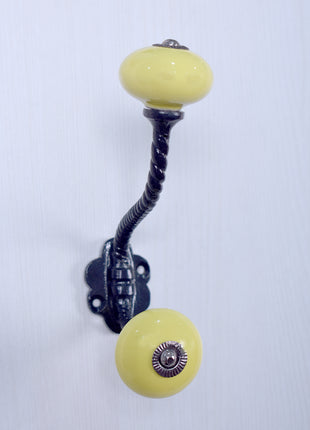 Metal Wall Hanger - Yellow Knob