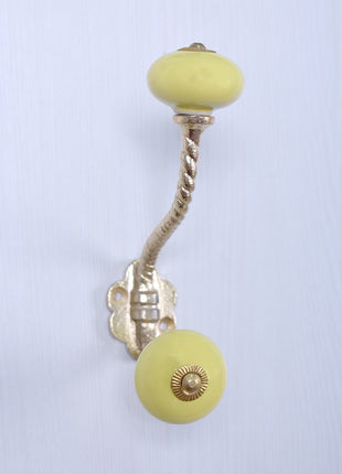 Metal Wall Hanger - Yellow Knob