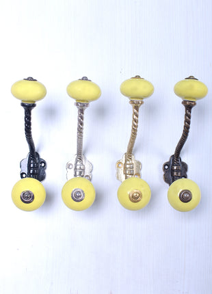 Metal Wall Hanger - Yellow Knob