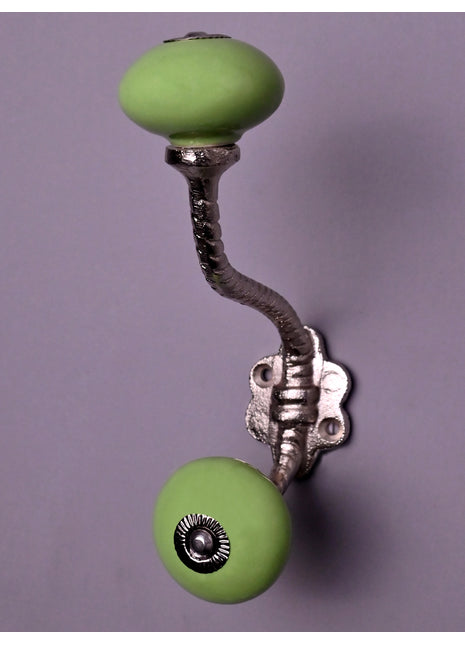 Metal Wall Hanger - Green Knob