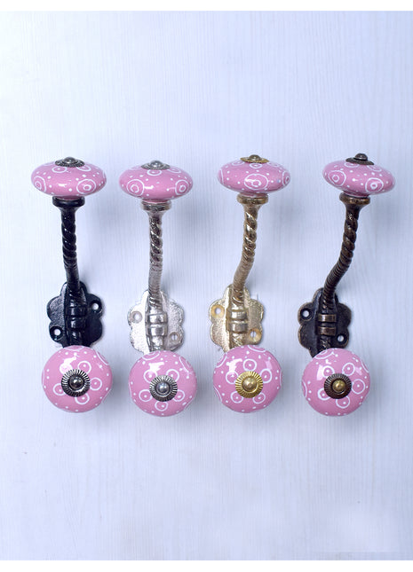 Metal Wall Hanger - Pink Knob