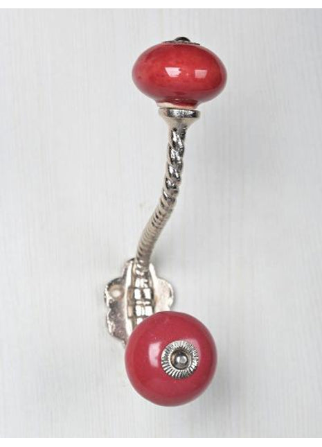 Amazing Ceramic Metal Wall Hanger With Ceramic Maroon Knob