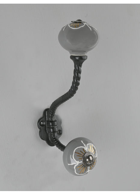 Metal Wall Hanger - Off White Knob