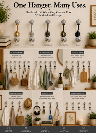 Metal Wall Hanger - Gray Knob