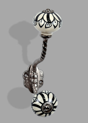Black Color Design Knob - Metal Wall Hanger