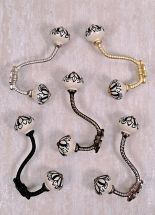 Black Color Design Knob - Metal Wall Hanger