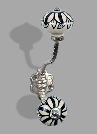 Black Color Design Knob - Metal Wall Hanger