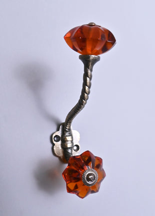 Amazing Metal Wall Hanger With Orange Glass Knob