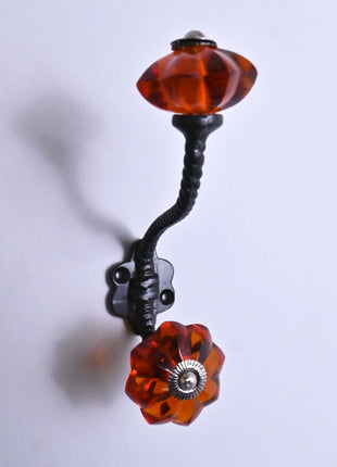 Amazing Metal Wall Hanger With Orange Glass Knob