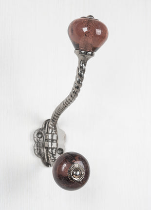 Beautiful Metal Wall Hanger With Solid Purple Glass Knob