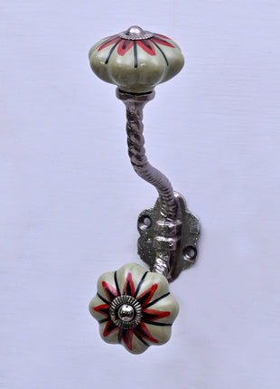 Multicolor Ceramic Knob With Metal Wall Hanger