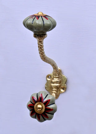 Multicolor Ceramic Knob With Metal Wall Hanger