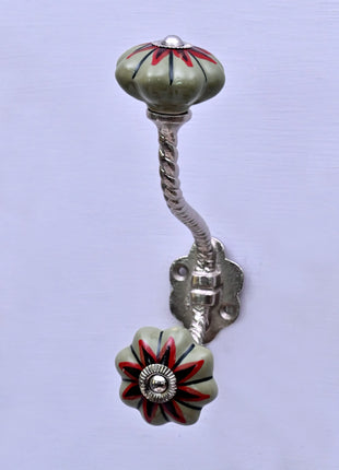 Multicolor Ceramic Knob With Metal Wall Hanger