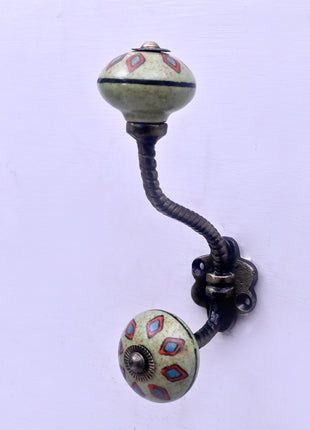 Ceramic Knob With Metal Wall Hanger