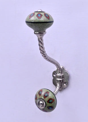 Ceramic Knob With Metal Wall Hanger