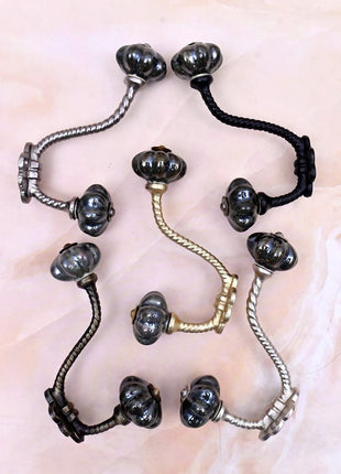 Ceramic Knob With Metal Wall Hanger