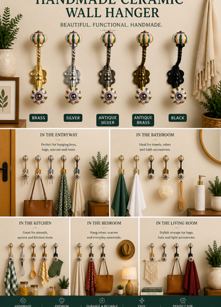 Pink Base Melon Shaped Knob Green And Yellow Leaf With Metal Wall Hanger