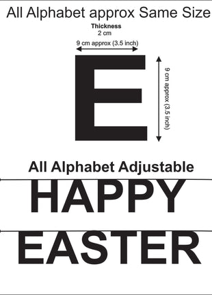 Happy Easter Wool Felt Garland with 8–10 cm Letters