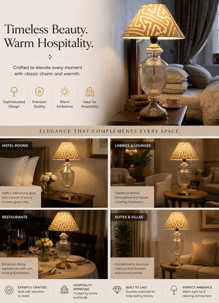 Vintage-Inspired Ribbed Glass Table Lamp