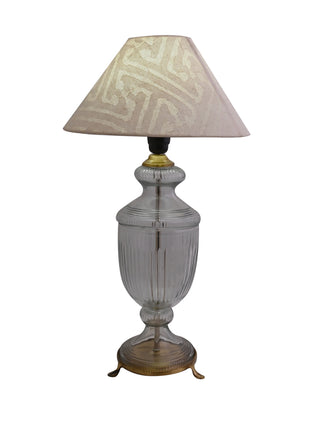 Vintage-Inspired Ribbed Glass Table Lamp