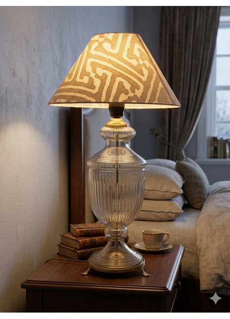 Vintage-Inspired Ribbed Glass Table Lamp
