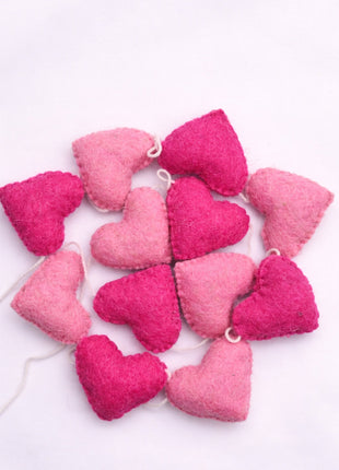 Wool Felt Heart Garland Valentine’s Day Home Decor