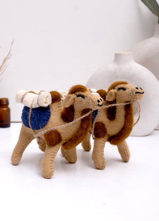 Wool Felt Decorative Camel – Handmade Artisan Home Decor ( 1 Pair)