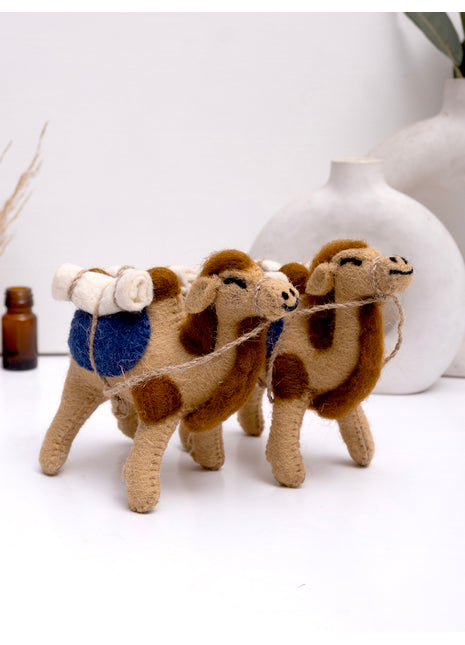 Wool Felt Decorative Camel – Handmade Artisan Home Decor ( 1 Pair)