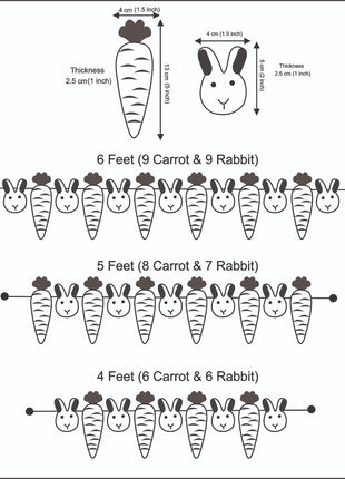 Easter Carrot & Rabbit Garland – Rustic Spring Bunny Home Decor