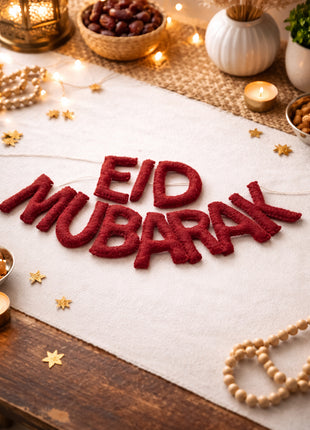 Eid Mubarak Wool Felt Garland with 8–10 cm Letters