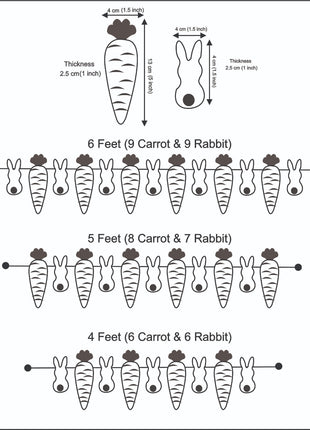 Easter Carrot & Rabbit Garland – Rustic Spring Bunny Home Decor 01