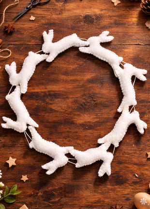 Handmade Wool Felt Bunny Garland –  Easter and Spring Home Decor