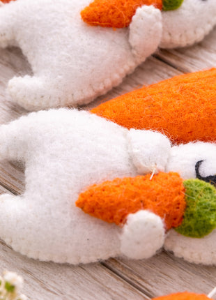 Rabbit or Carrot Wool Felt Garland  Home Decor