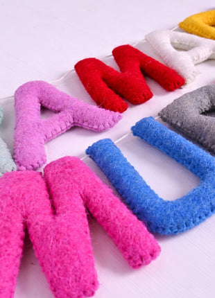 Ramadan Mubarak Wool Felt Garland with 8–10 cm Letters