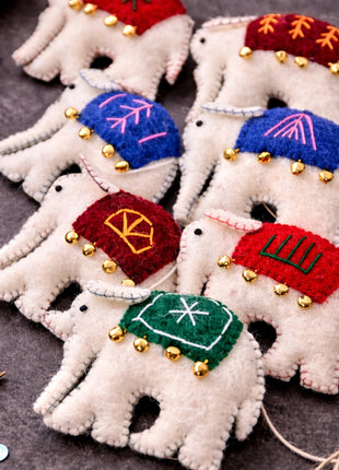 Elephant Wool Felt Garland – Handmade Nursery & Party Decor Banner