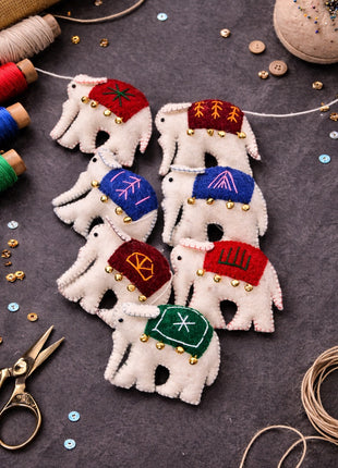 Elephant Wool Felt Garland – Handmade Nursery & Party Decor Banner
