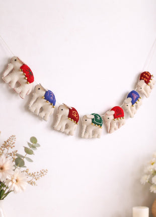 Elephant Wool Felt Garland – Handmade Nursery & Party Decor Banner