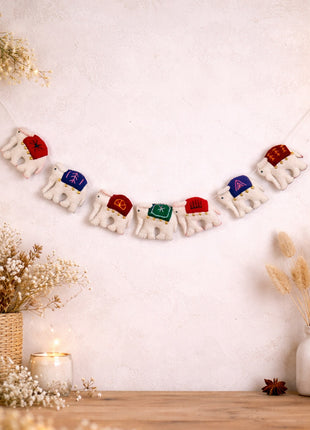 Elephant Wool Felt Garland – Handmade Nursery & Party Decor Banner