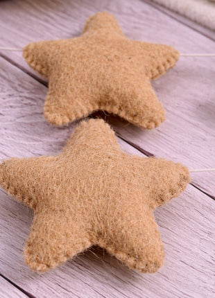 Star Wool Felt Garland – Handmade Celestial Home Décor Banner