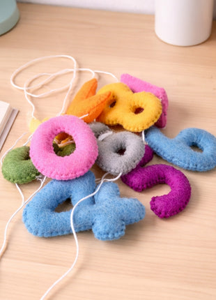 0–9 Numbers Wool Felt Garland – 8–10 cm Handmade Educational & Celebration Banner