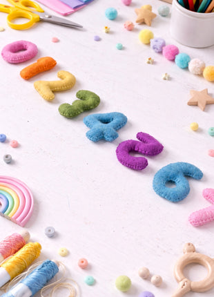 0–9 Numbers Wool Felt Set – 8–10 cm Handmade Educational & Party Décor