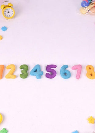 0–9 Numbers Wool Felt Set – 8–10 cm Handmade Educational & Party Décor
