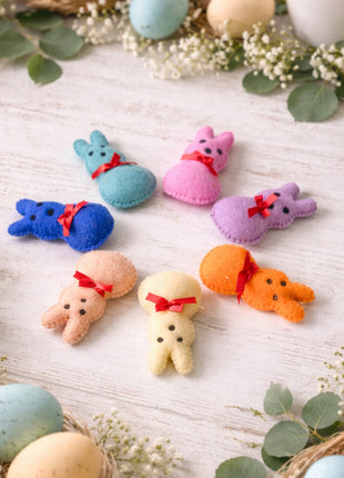 Rabbit Bunny Face Set Wool Felt – 8–10 cm Handmade Décor