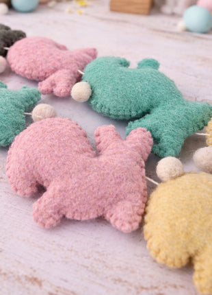 Rabbit & Carrot Wool Felt Garland – Handmade Celestial Home Décor Banner