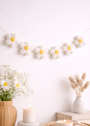 Flower Wool Felt Garland  Home Decor